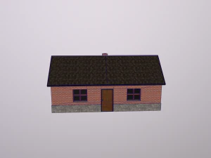 Gameready lowpoly brick house 3D Model