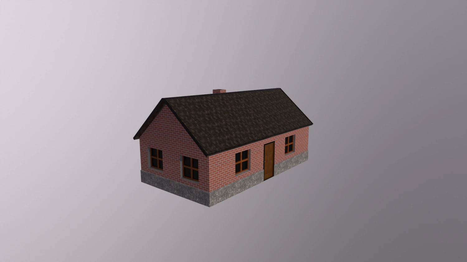 Gameready lowpoly brick house 3D Model .c4d .max .obj .3ds .fbx .stl .blend 