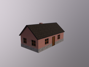 Gameready lowpoly brick house Model 3D