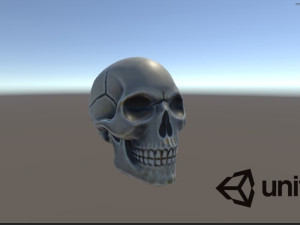Human skull handpainted 3D Model
