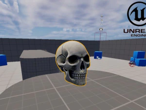 Human skull handpainted 3D Model