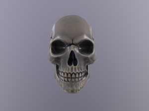 Human skull handpainted 3D Model