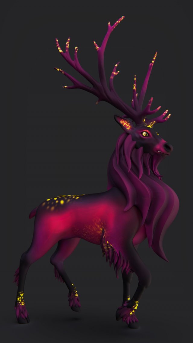 Deer Stardust 3D Model .c4d .max .obj .3ds .fbx .stl .blend 