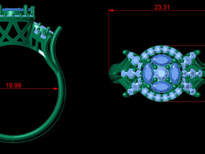 Women jewelry Ring 3dm Modelo de Impressão 3D