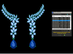 Pear ruby and Diamond Earrings 3D Print Model