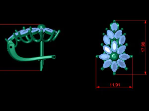 Earrings Gold 3D Print Model