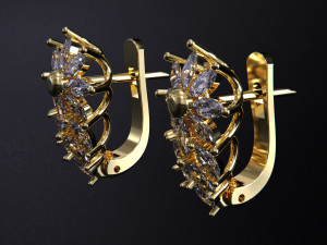 Earrings Gold 3D Baskı Modeli