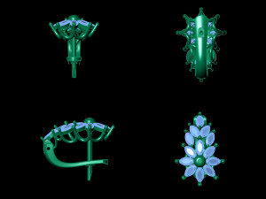 Earrings Gold 3D Baskı Modeli