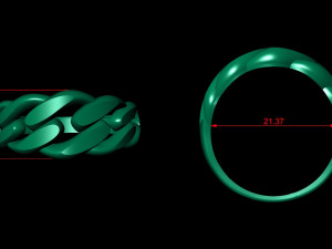 Cuban Chain Ring Gold Modèles 3D en vedette