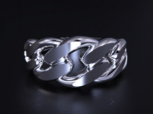 Cuban Chain Ring Gold Modèles 3D en vedette