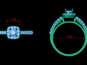 Solitaire Halo Diamond Ring Modelo de Impressão 3D