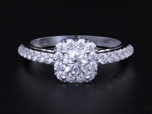 Solitaire Halo Diamond Ring Modelo de Impressão 3D