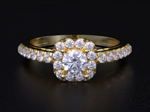 Solitaire Halo Diamond Ring Modelo de Impressão 3D