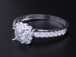 Solitaire Halo Diamond Ring Modelo de Impressão 3D