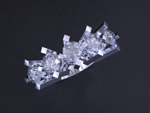 Five Stone Diamond Ring 3Dプリントモデル