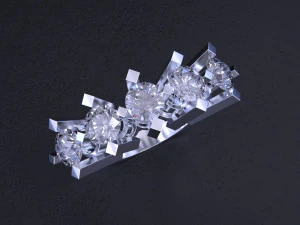 Five Stone Diamond Ring 3D Print Model
