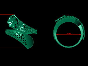 Gold Ring With a Flowers 3D Print Model