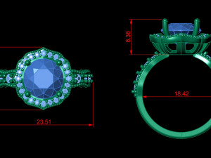 Jewelry Ring With Diamond Modelo de Impressão 3D