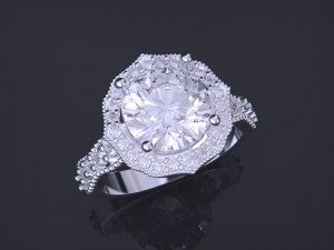 Jewelry Ring With Diamond Modelo de Impressão 3D