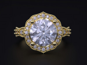 Jewelry Ring With Diamond Modelo de Impressão 3D