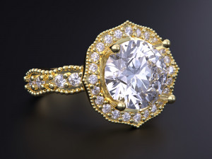 Jewelry Ring With Diamond Modelo de Impressão 3D