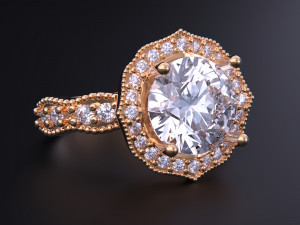 Jewelry Ring With Diamond Modelo de Impressão 3D