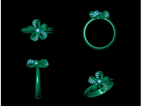 Floral Shape Ring for Women 3D प्रिंट मॉडल