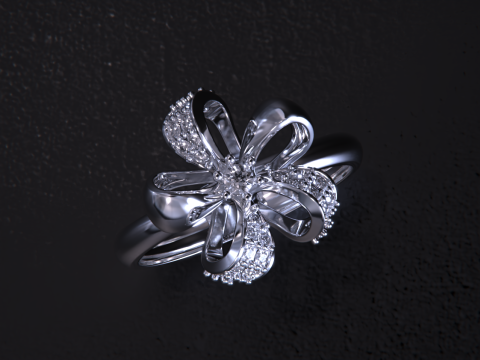 Floral Shape Ring for Women 3D प्रिंट मॉडल