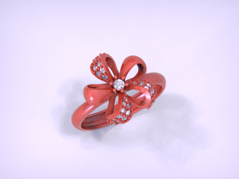 Floral Shape Ring for Women 3D प्रिंट मॉडल