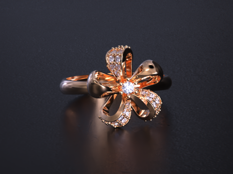 Floral Shape Ring for Women 3D प्रिंट मॉडल
