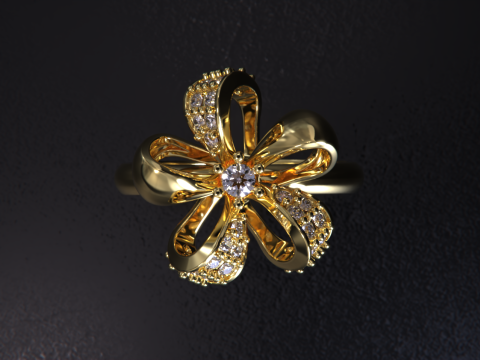 Floral Shape Ring for Women 3D प्रिंट मॉडल