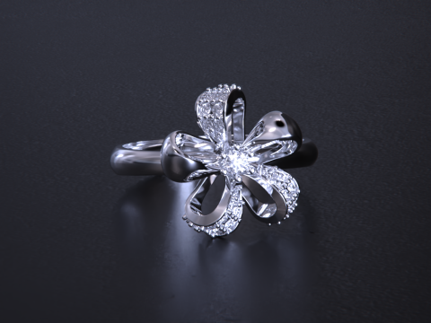 Floral Shape Ring for Women 3D प्रिंट मॉडल