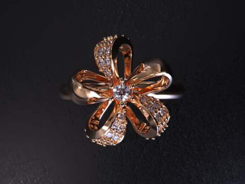 Floral Shape Ring for Women 3D प्रिंट मॉडल