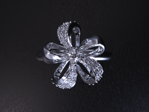 Floral Shape Ring for Women 3D प्रिंट मॉडल