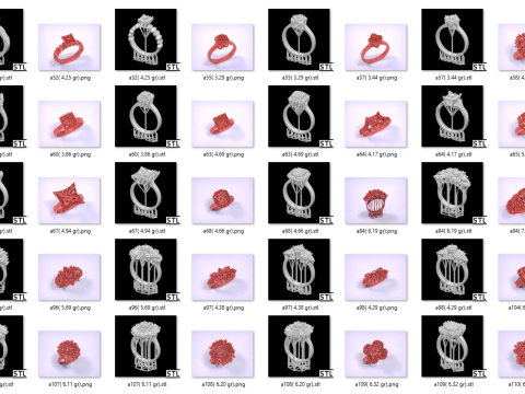 60 Women jewelry Rings Collection 3D Print Model