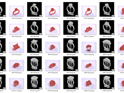 Collezione 60 Anelli gioielli da donna Modello di stampa 3D