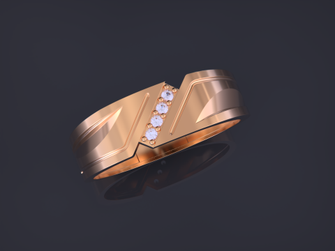 Couple Rings Jewelry Set 3D Print Model