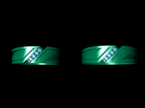 Couple Rings Jewelry Set Modelo de Impressão 3D