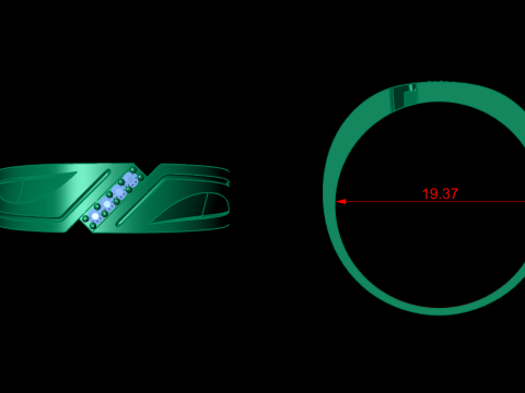 Couple Rings Jewelry Set Modelo de Impressão 3D