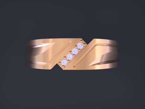 Couple Rings Jewelry Set 3D Print Model