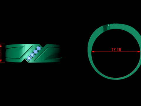 Couple Rings Jewelry Set 3D Print Model