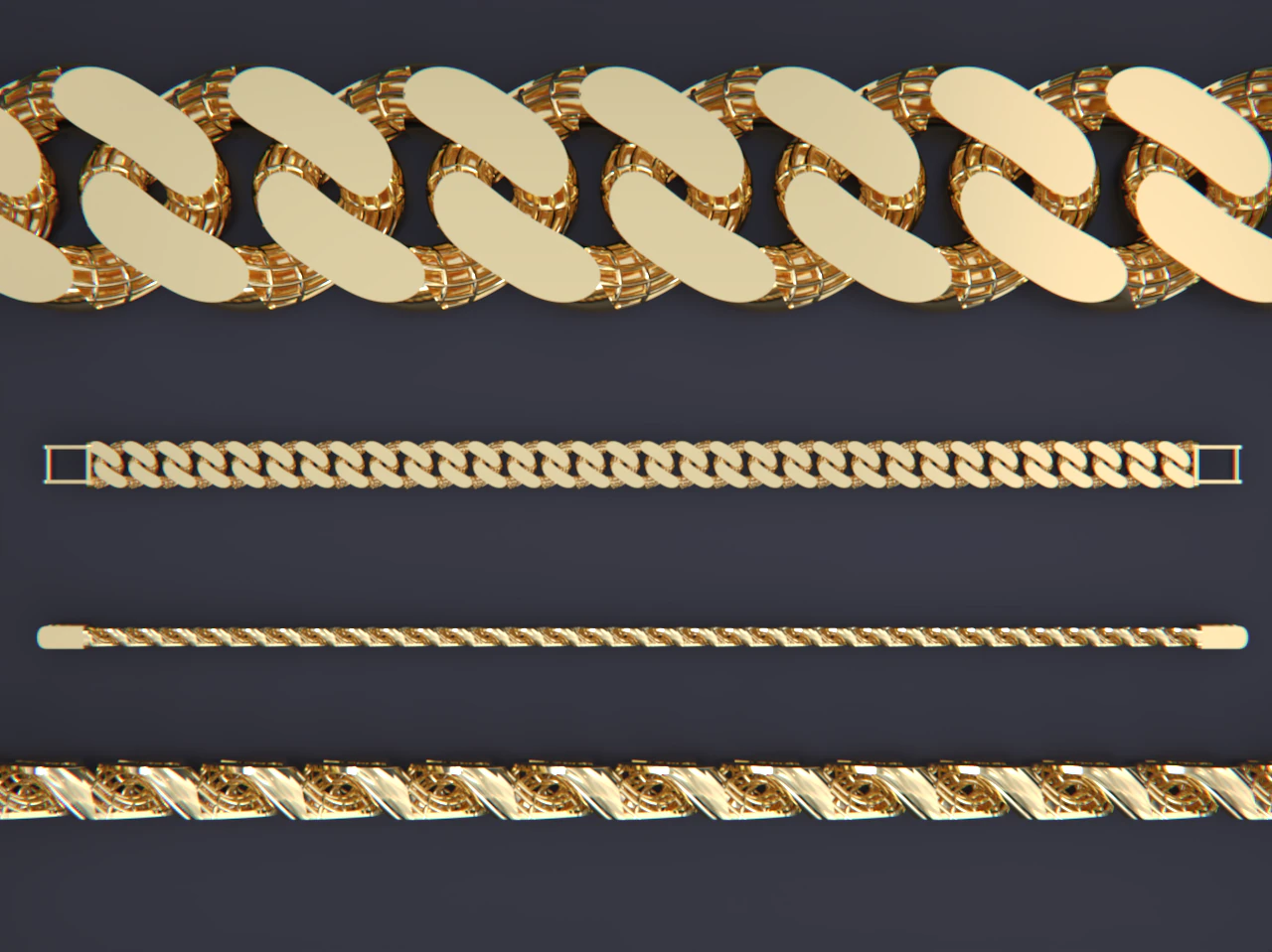 CUBAN LINK CHAIN 3D Print Model .c4d .max .obj .3ds .fbx .stl .blend 
