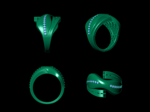 Luxury jewelry ring 3D-printmodel