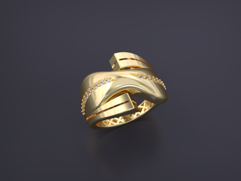 Luxury jewelry ring 3D-printmodel