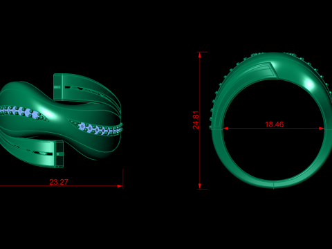 Luxury jewelry ring 3D-printmodel