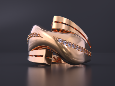 Luxury jewelry ring 3D-printmodel