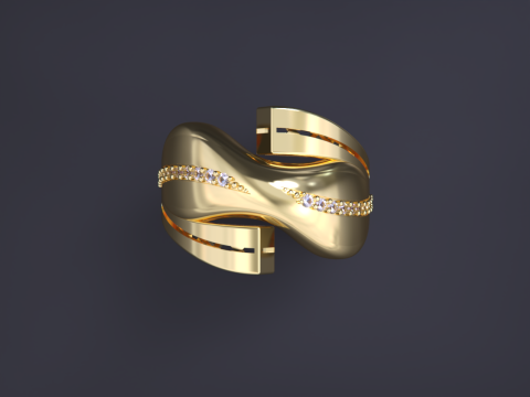 Luxury jewelry ring 3D-printmodel