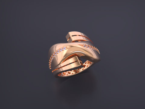 Luxury jewelry ring 3D-printmodel