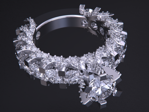 Solitaire Diamond Ring 3D Print Model