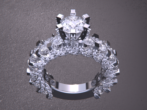 Solitaire Diamond Ring Modelo de Impressão 3D